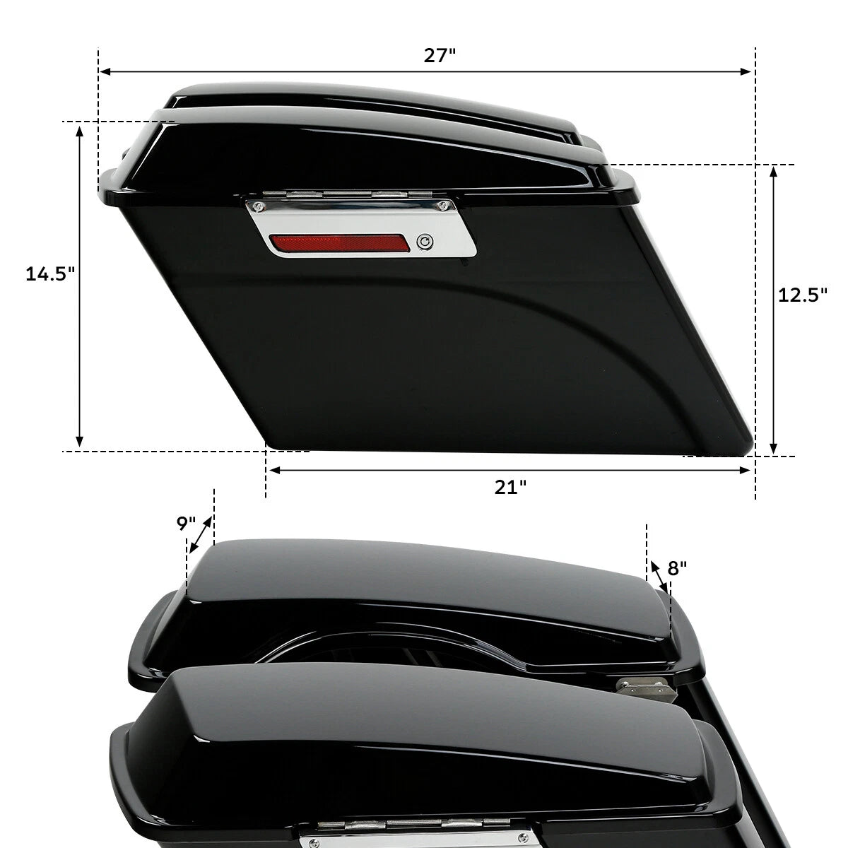 Hard Saddle Bags with Conversion Brackets for Harley Softail Fat Boy (1984–2017)