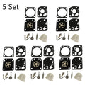 Set of 5 Carburetor Repair Kits for Zama RB-115 C1U-W18 C1U-W18A C1U-W24