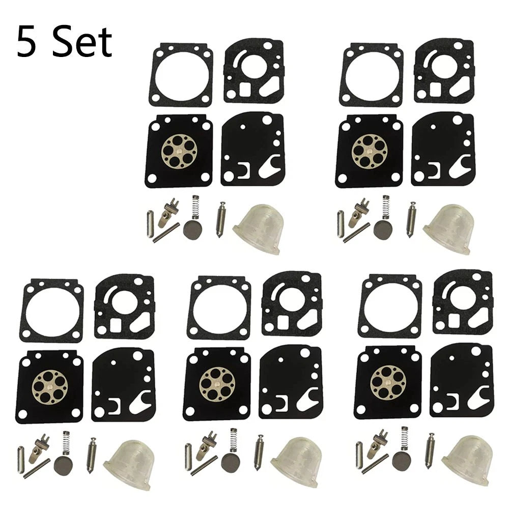 Set of 5 Carburetor Repair Kits for Zama RB-115 C1U-W18 C1U-W18A C1U-W24
