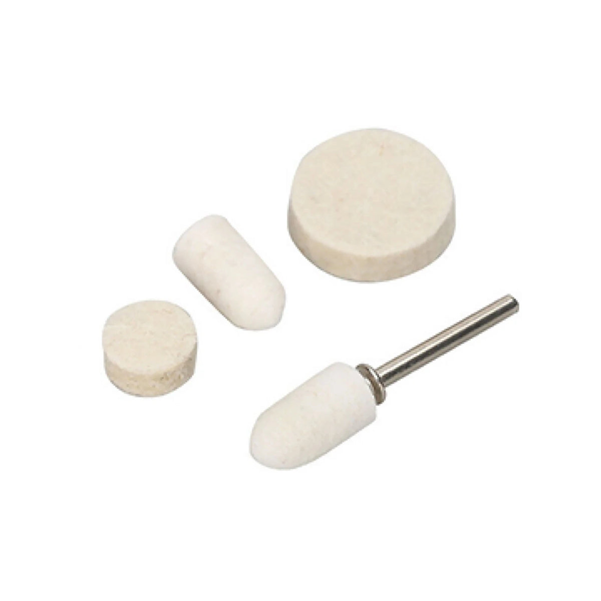 Set of 4 Felt Pad Wheels with Mandrel for Polishing