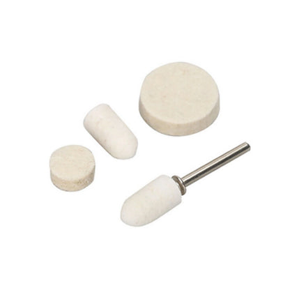 Set of 4 Felt Pad Wheels with Mandrel for Polishing