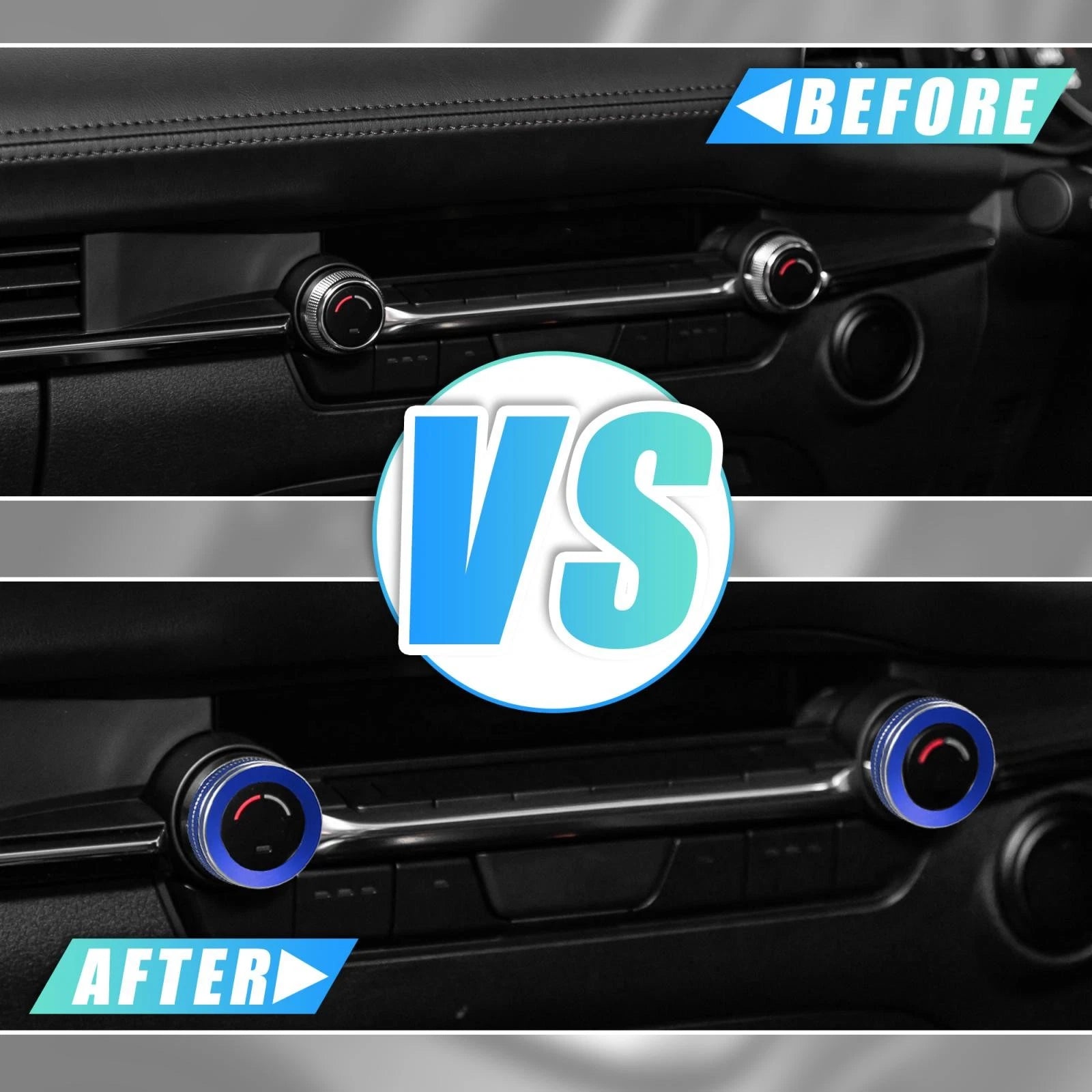 2PC AC Knob Caps Air Conditioner Button Decals for Mazda CX-30 (2020–2024)
