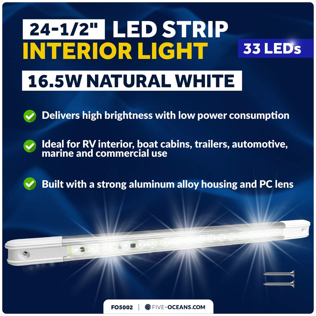 24.5" LED Strip Light for RV Interior Lighting (12-30V)