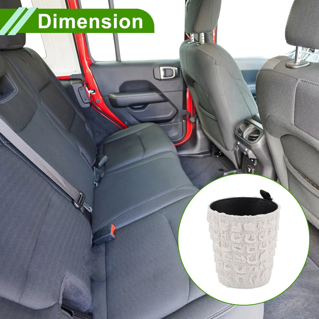Car Trash Can for Universal Fit (1 Pc) - Hook Hanging Cotton Bin White