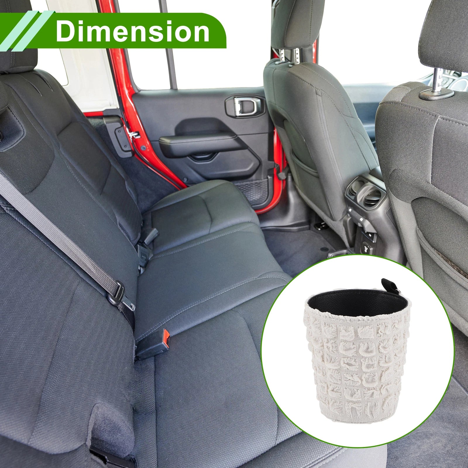 Car Trash Can for Universal Fit (1 Pc) - Hook Hanging Cotton Bin White