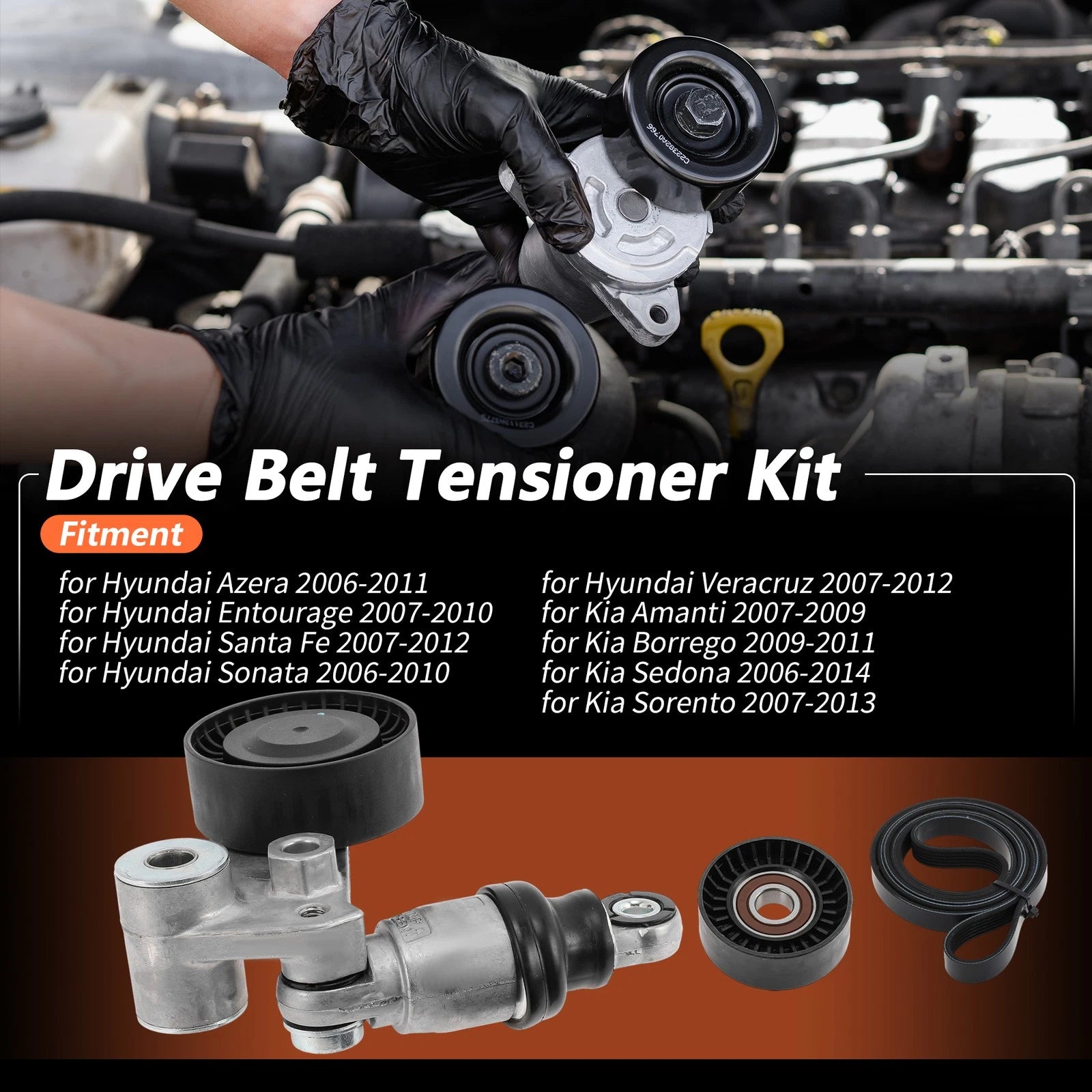 Set Drive Belt Tensioner Kit for Hyundai Azera (2006–2011)