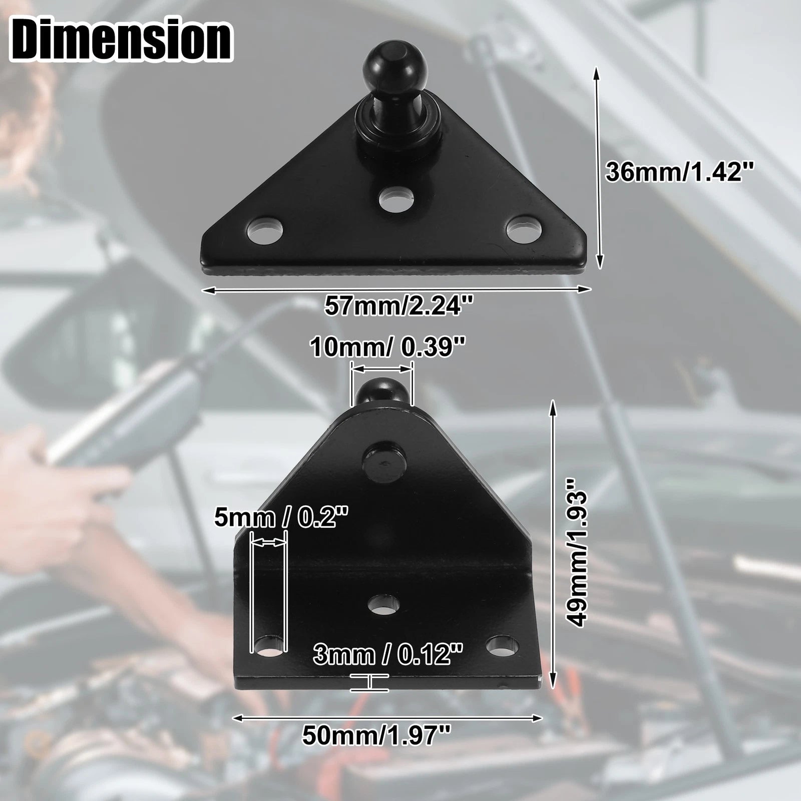 8pcs Ball Studs Mounting Brackets for Gas Strut Shock Lift Support