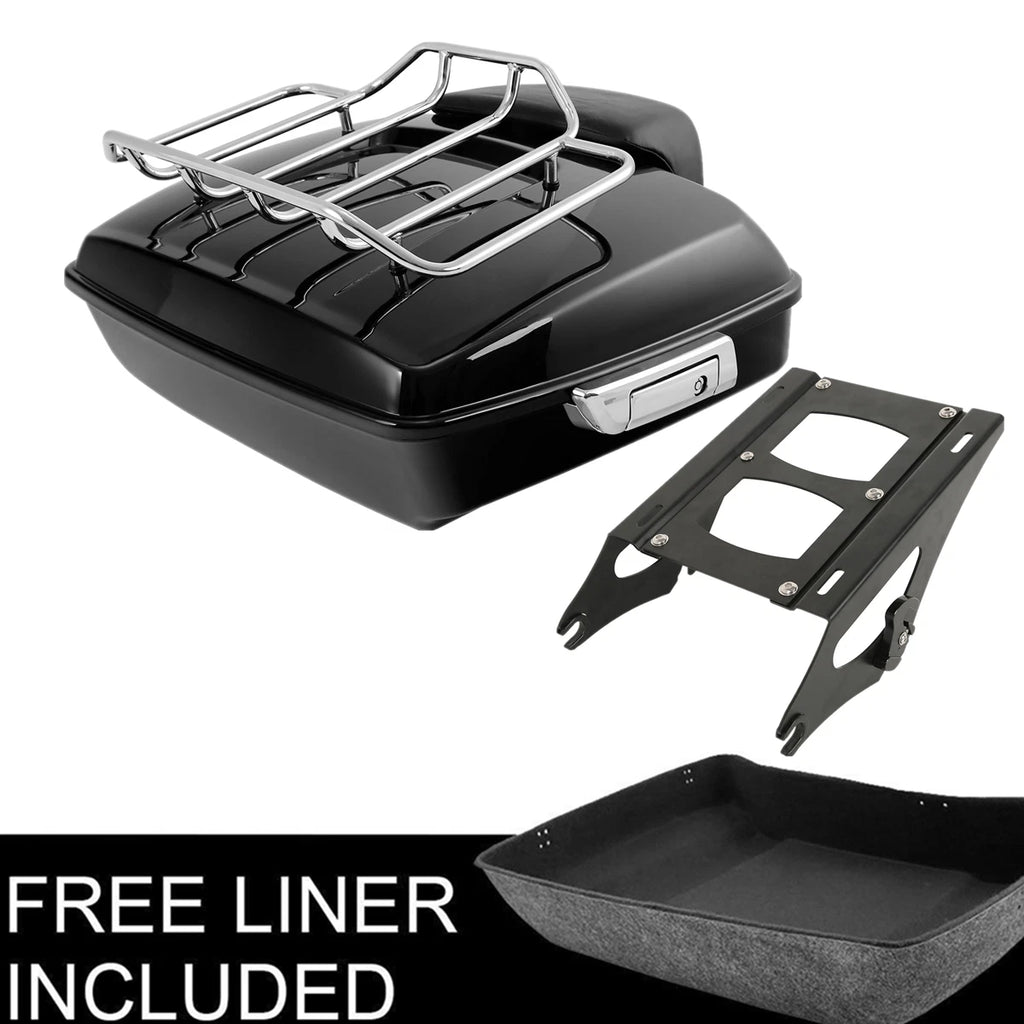 Chopped Trunk Backrest Pad Rack Mount for Harley Touring Street Glide (2014–2026)