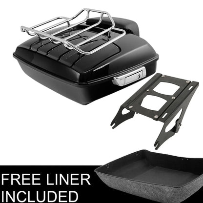 Chopped Trunk Backrest Pad Rack Mount for Harley Touring Street Glide (2014–2026)
