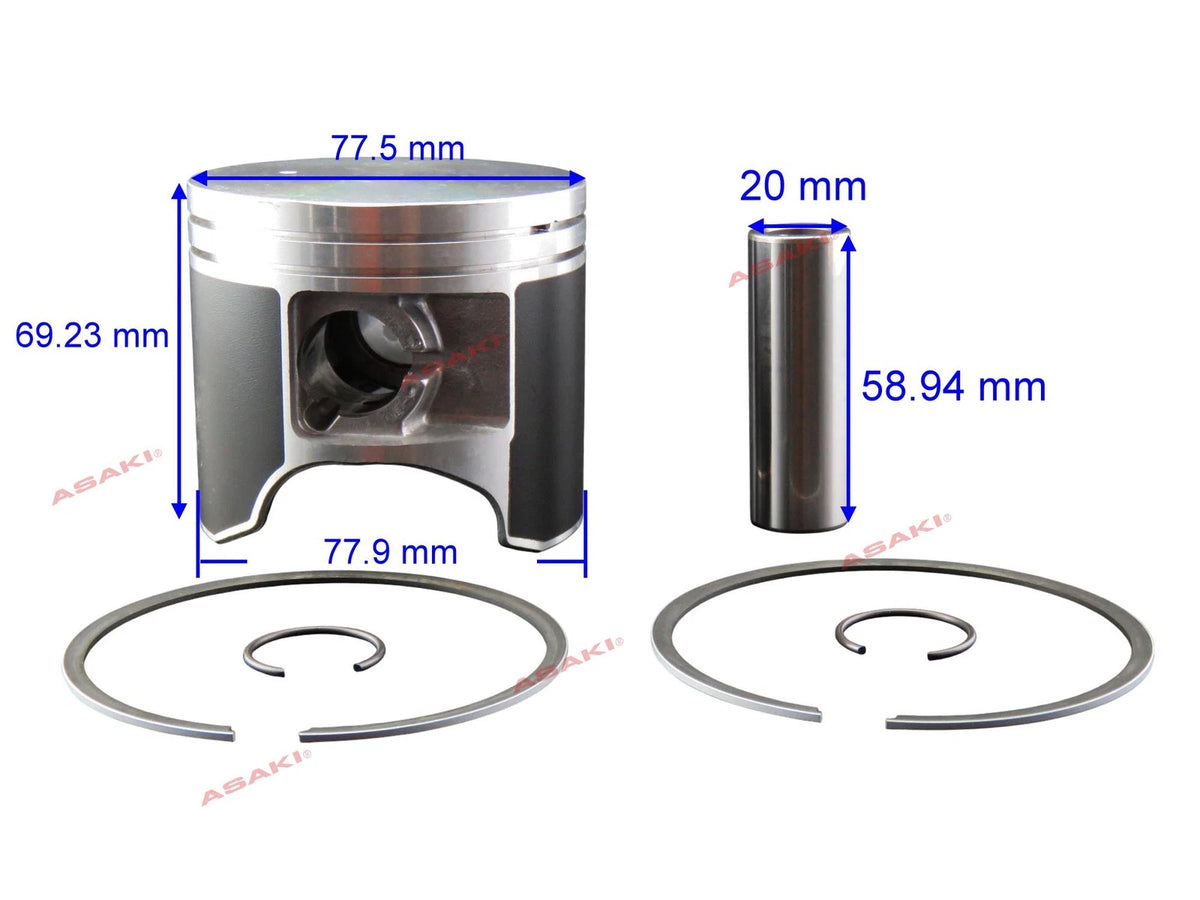 Piston Kit STD 09-652M, 3005-445 with Ring for Arctic Cat 600 ZL/ZR (1999–2002)