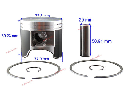 Piston Kit STD 09-652M, 3005-445 with Ring for Arctic Cat 600 ZL/ZR (1999–2002)
