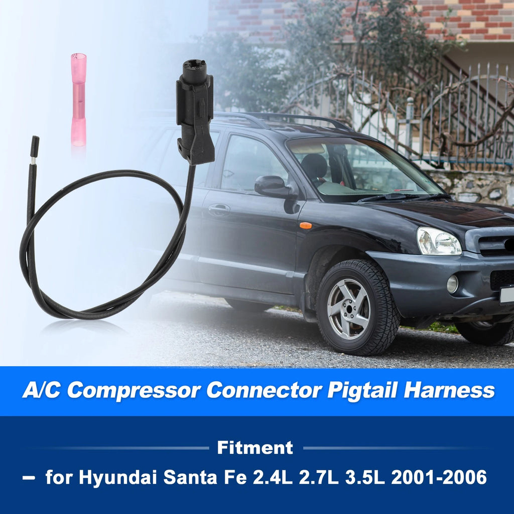 A/C Compressor Connector Pigtail Harness Replacement for Hyundai Santa Fe (2001–2006)