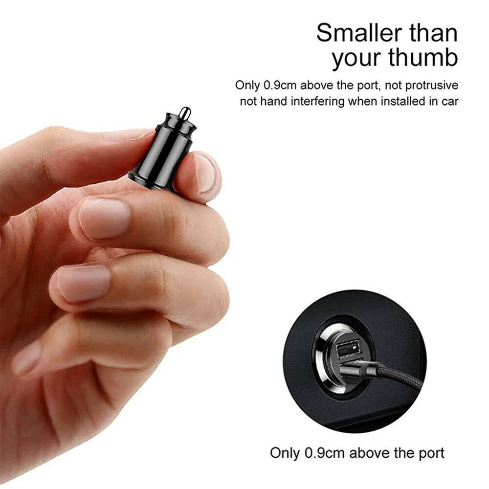 Dual USB Charger for Car with Dual Socket Splitter (Universal)