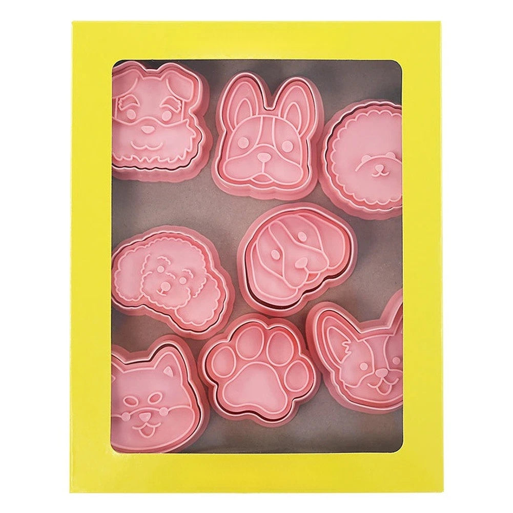 8pc Dog Themed Biscuit Cutters Set for Baking Tool Kit