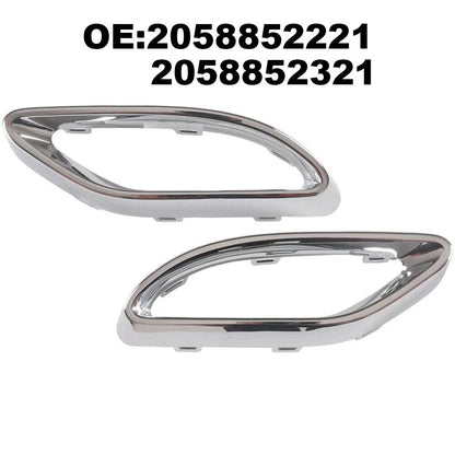 2X Exhaust Pipe Trim for Mercedes W205 (2015–2020) - Electroplating Finish