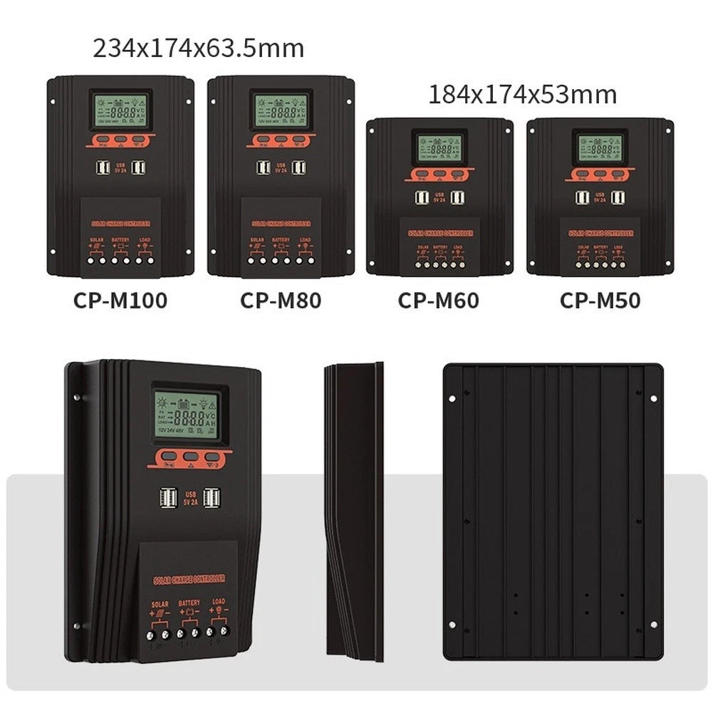 Solar Charge Controller for PWM (18.4x17.4x5.3cm, 23.4x17.4x6.35cm)