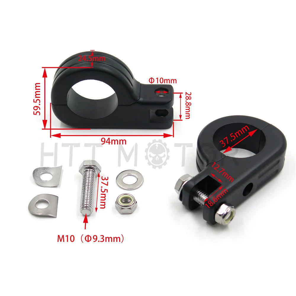 Black Skull Highway Engine Guard Foot Peg Mounting Rest Bar for Harley (1.5")