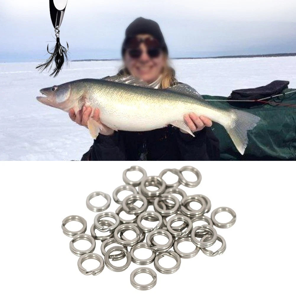 50pcs Stainless Steel Hook Connectors for Lure Rigging