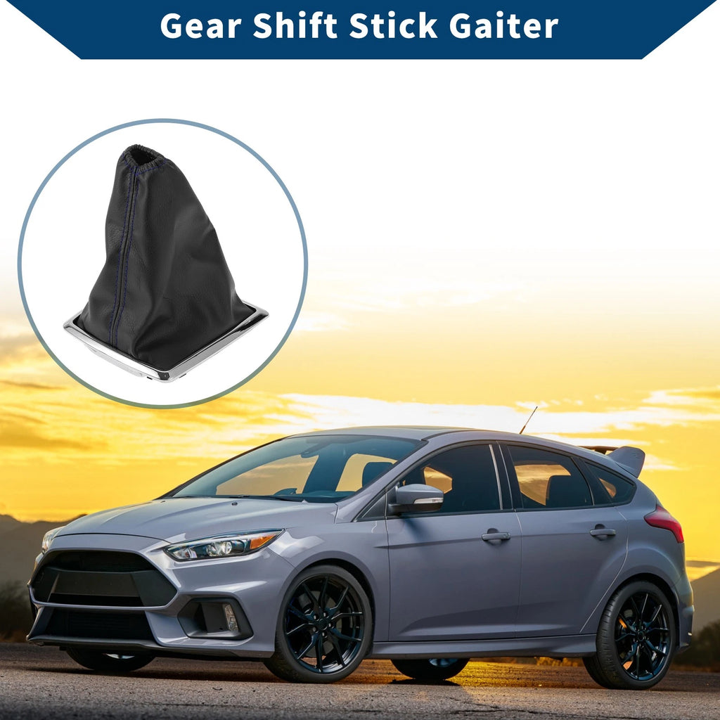 1 Pc Gear Shift Gaiter for Ford Focus (2005–2012) Black Blue Leather