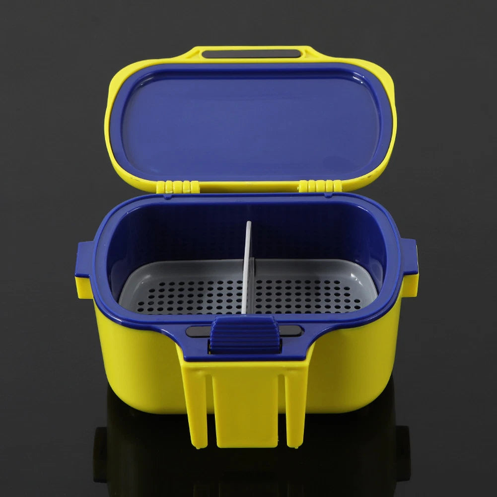 Live Bait Container with Inner Draining Insert for Sea Fishing