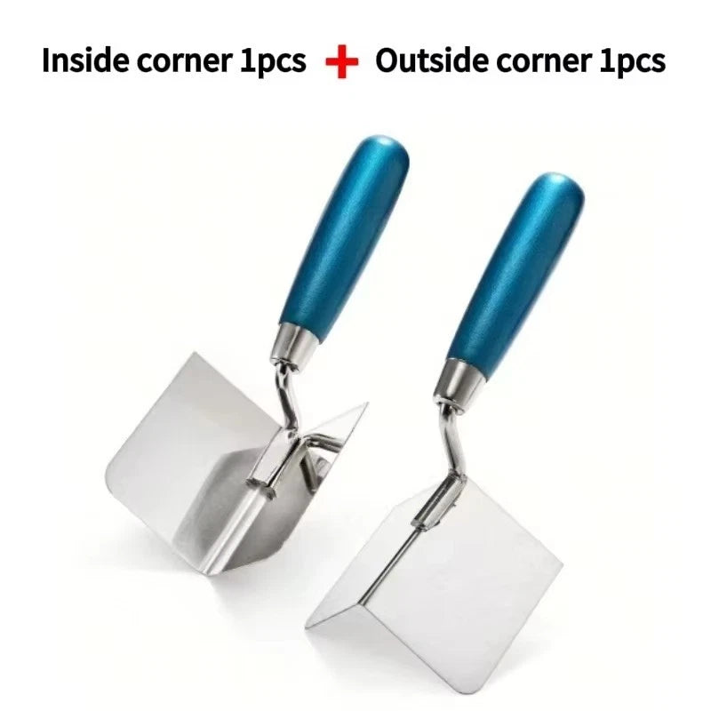 2X Stainless Steel Corner Trowel Set for Construction Finishing