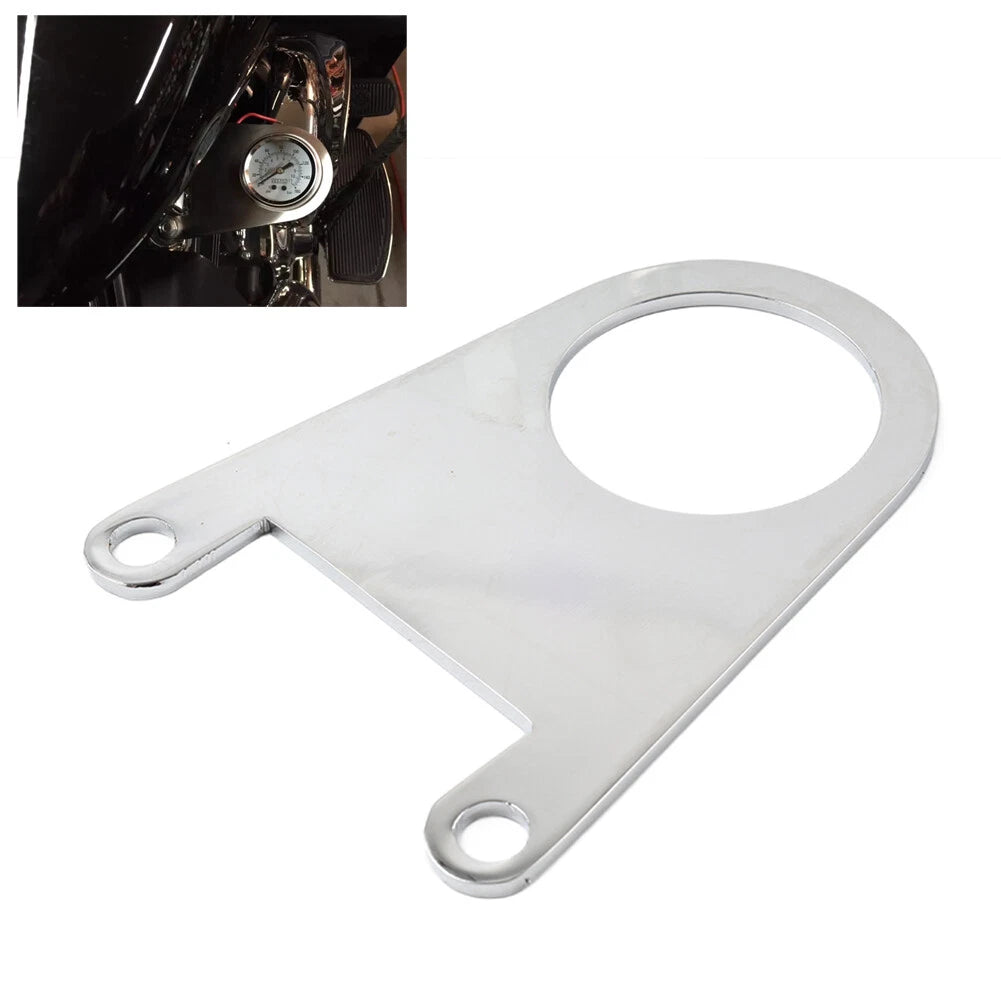 2" Air Ride Pressure Gauge Bracket Mounted For Harley Touring Cam 99-16 Chrome