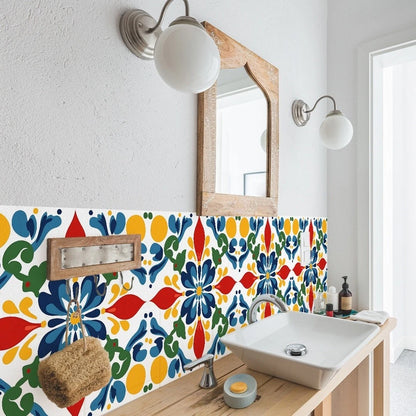12pcs Retro Style Tile Stickers for Home Decoration (Waterproof PVC)