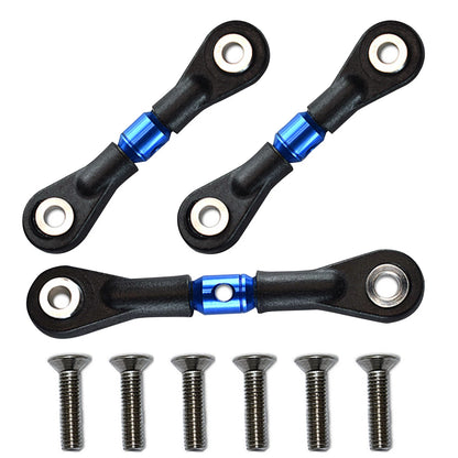 3 Adjustable Aluminum Steering Link Tie Rods for Tamiya TT-02 (2015–2023)