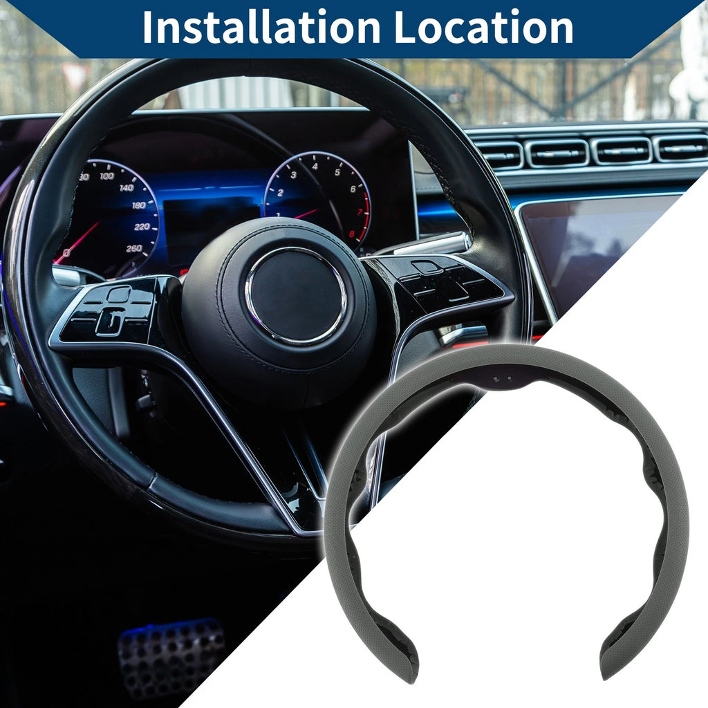 PU Artificial Leather Steering Wheel Cover for Universal Fit (14.96")