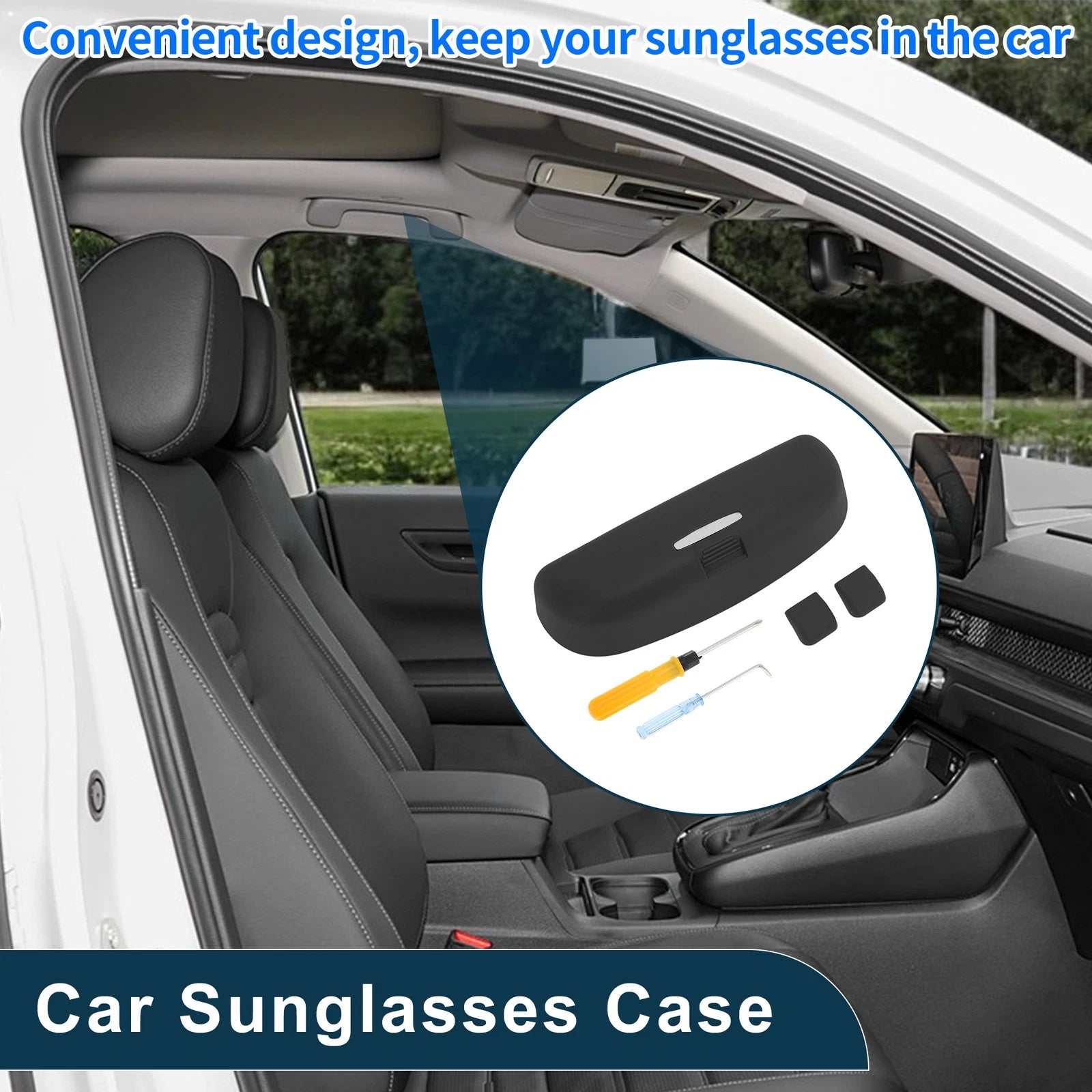 Car Sunglasses Case for Mitsubishi Outlander Eyeglasses Holder Storage Box