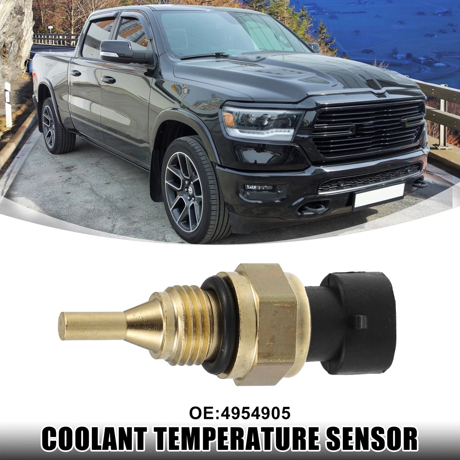 Engine Coolant Temperature Sensor Replacement with Gasket for Ram 3500 (2013–2018)