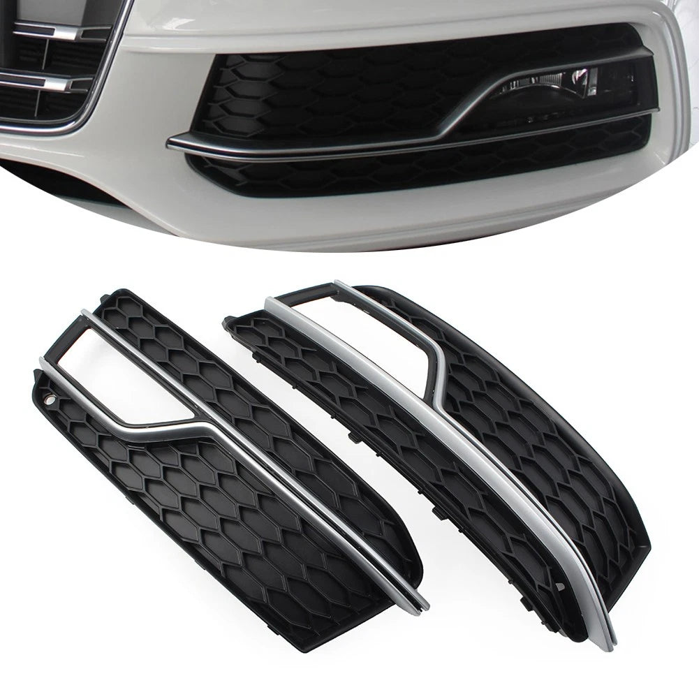 1 Pair Front Bumper Black with Silver for Audi A5 S5 (2013–2017)