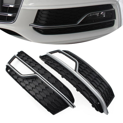 1 Pair Front Bumper Black with Silver for Audi A5 S5 (2013–2017)