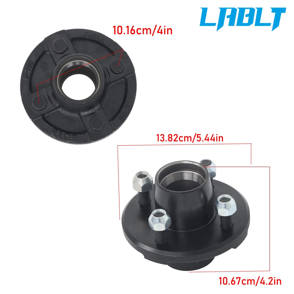 4" Trailer Hub Kit for 2000 lbs Spindle (1" or 1-1/16")