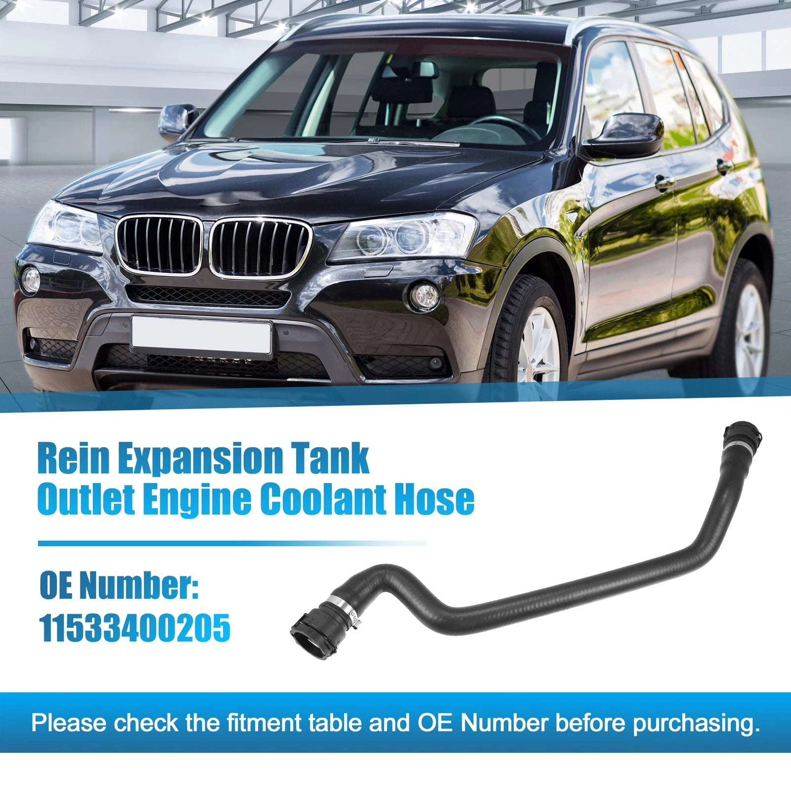 Expansion Tank Outlet Engine Coolant Hose Replacement for BMW X3 (2011–2024)