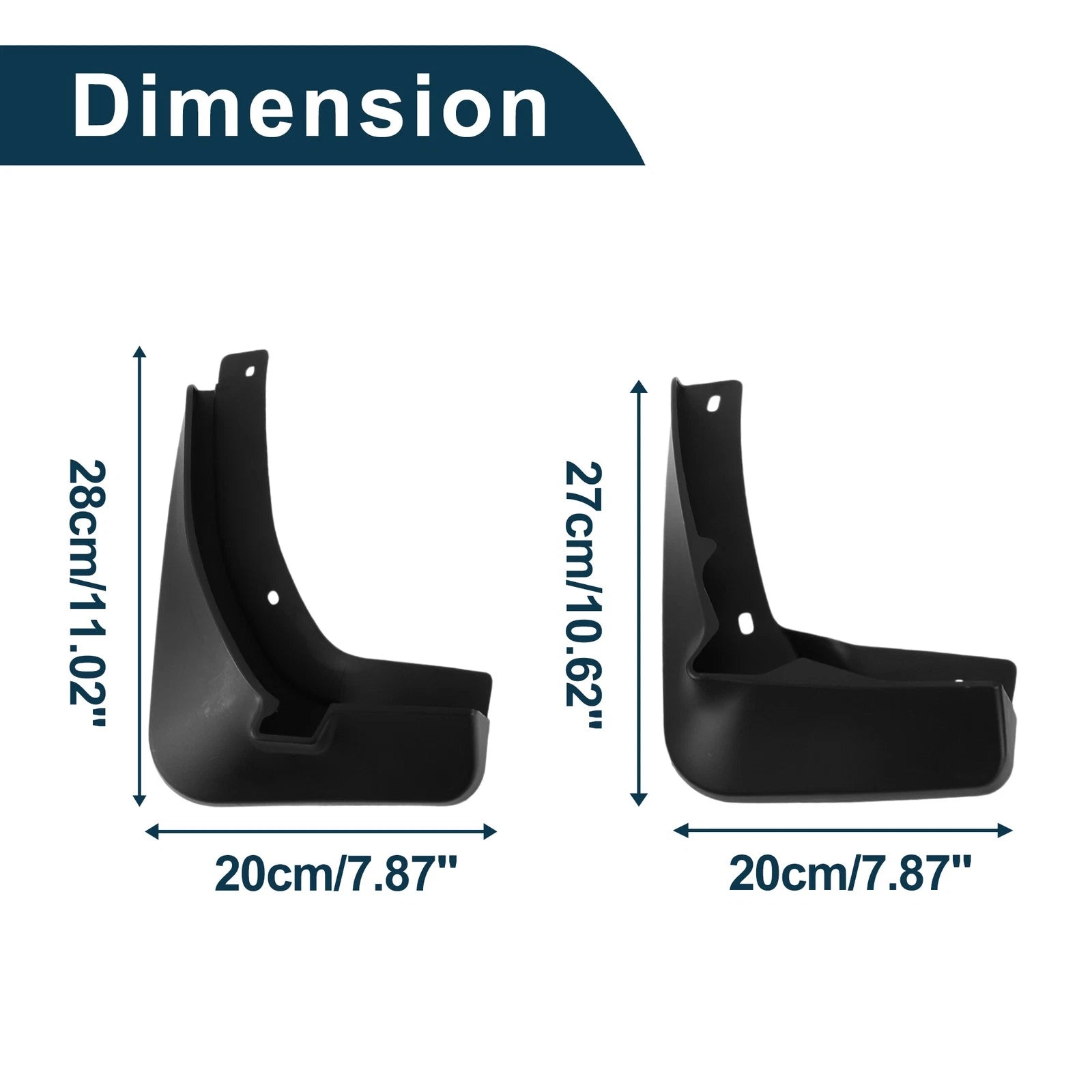 Mud Flaps Splash Guards 1 Set Mud Guards for Volkswagen Golf 7 GTI (2015–2018)