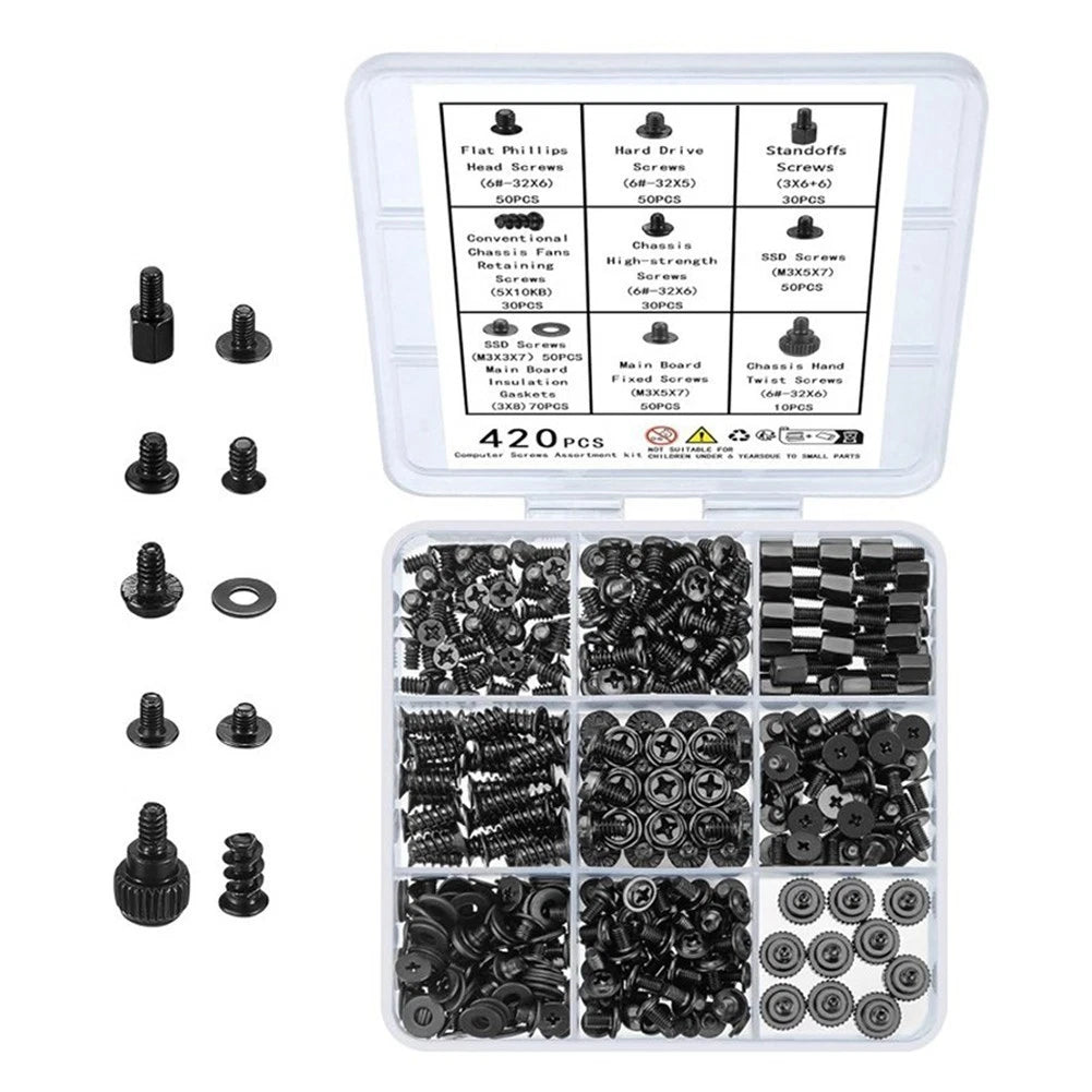 420pcs Rust Resistant Computer Screws for Laptop Case Repair