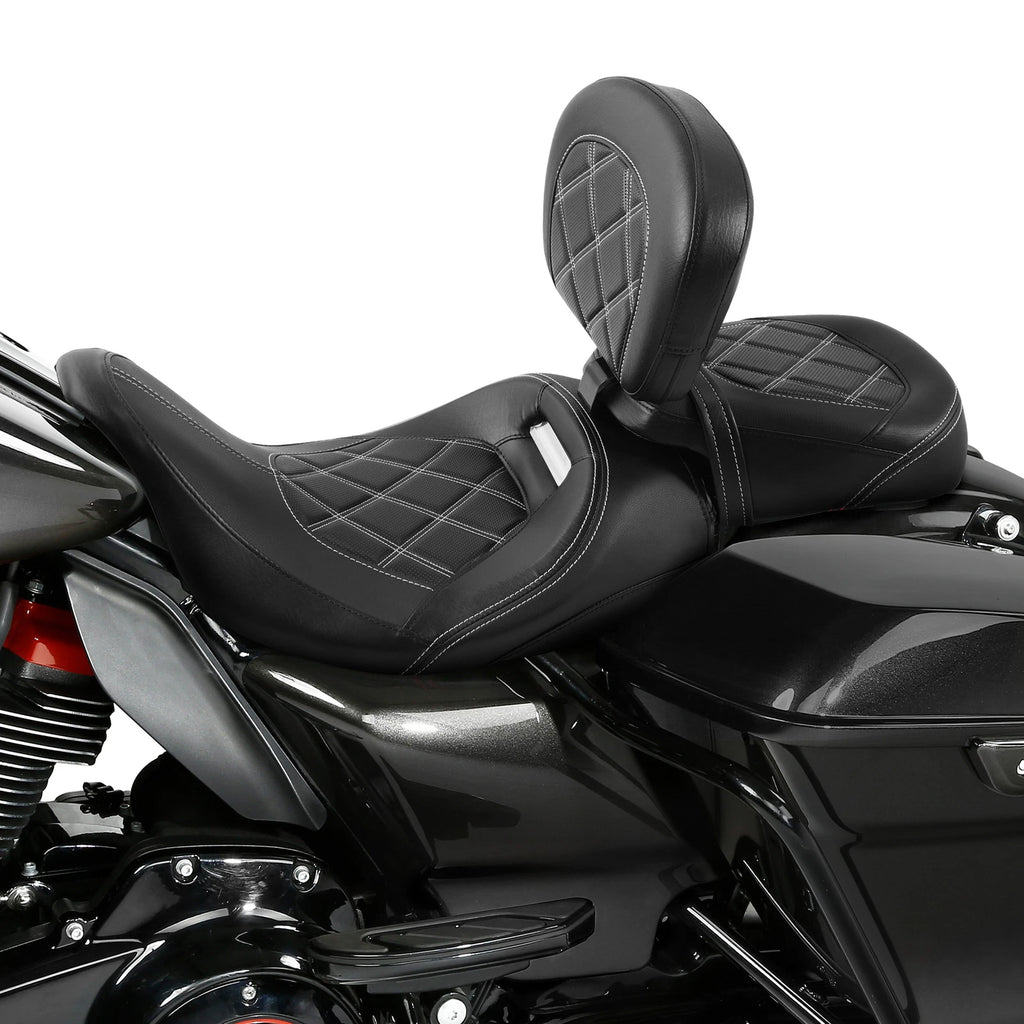 Low-Profile Driver & Passenger Seats Backrest for Harley Touring (2009–2023)