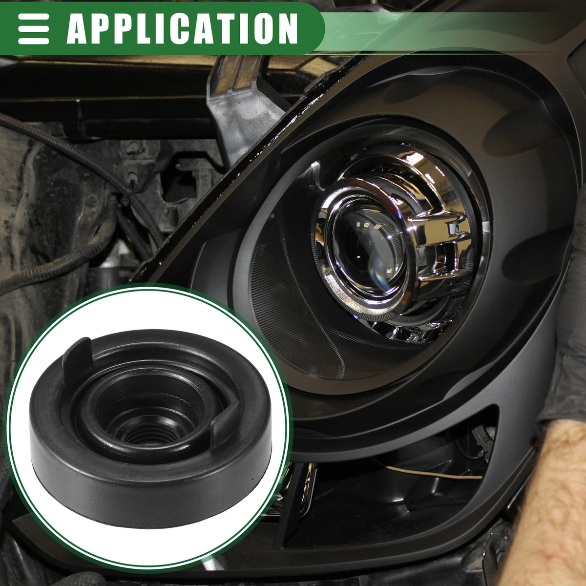 Set of 4 LED Headlight Dust Covers for Universal Fit (1.73''x3.50'')