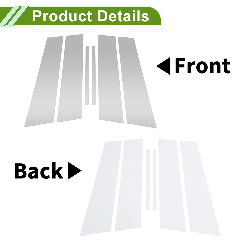 6 Pcs Pillar Window Trim Replacement for Chevy Cruze (2016–2019) Silver