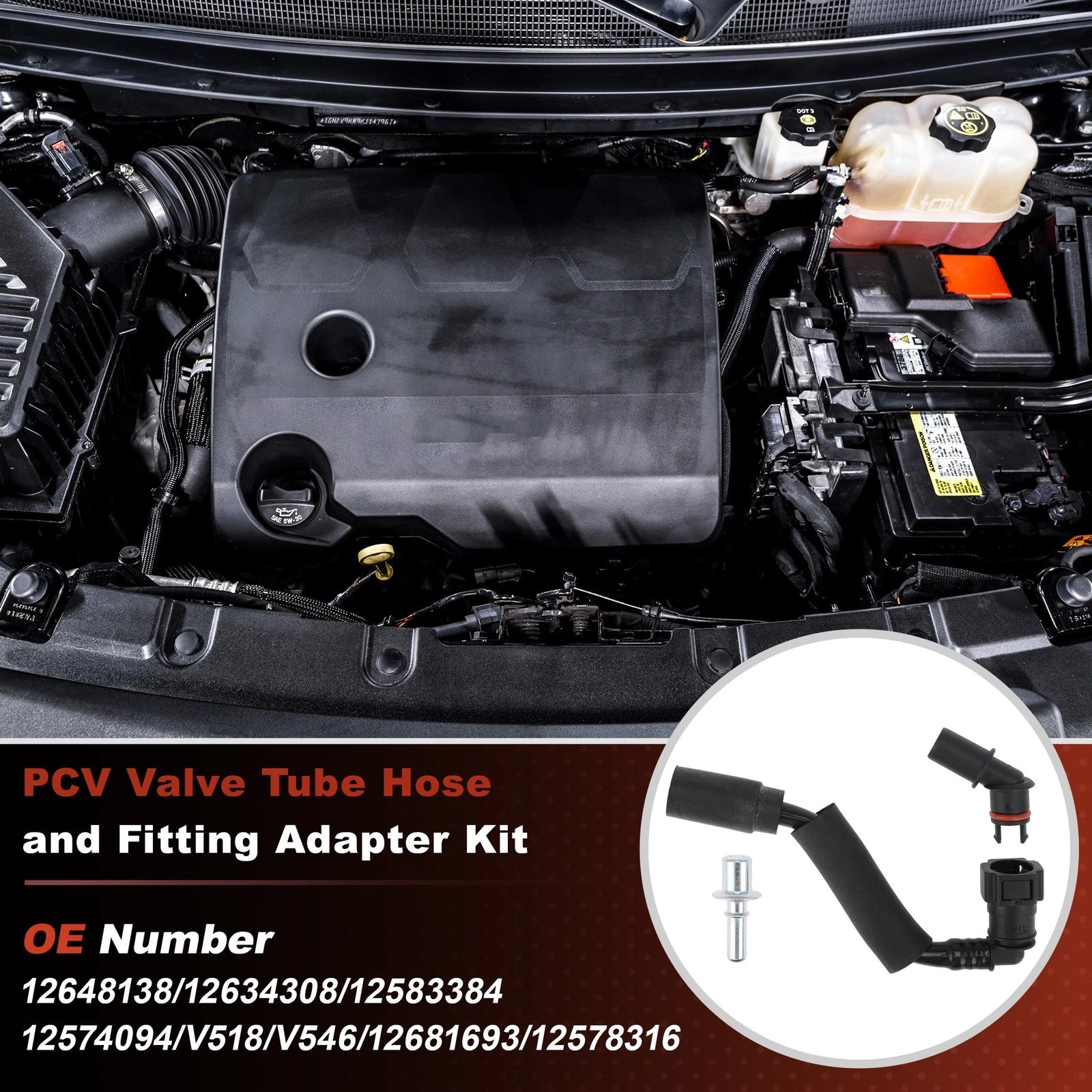 PCV Valve Tube Fitting Kit for Chevy Traverse 3.6L (2012–2017)