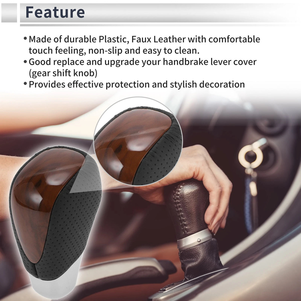 Gear Shift Knob Replacement for Toyota Alphard 200 Series (2011–2014) Faux Leather