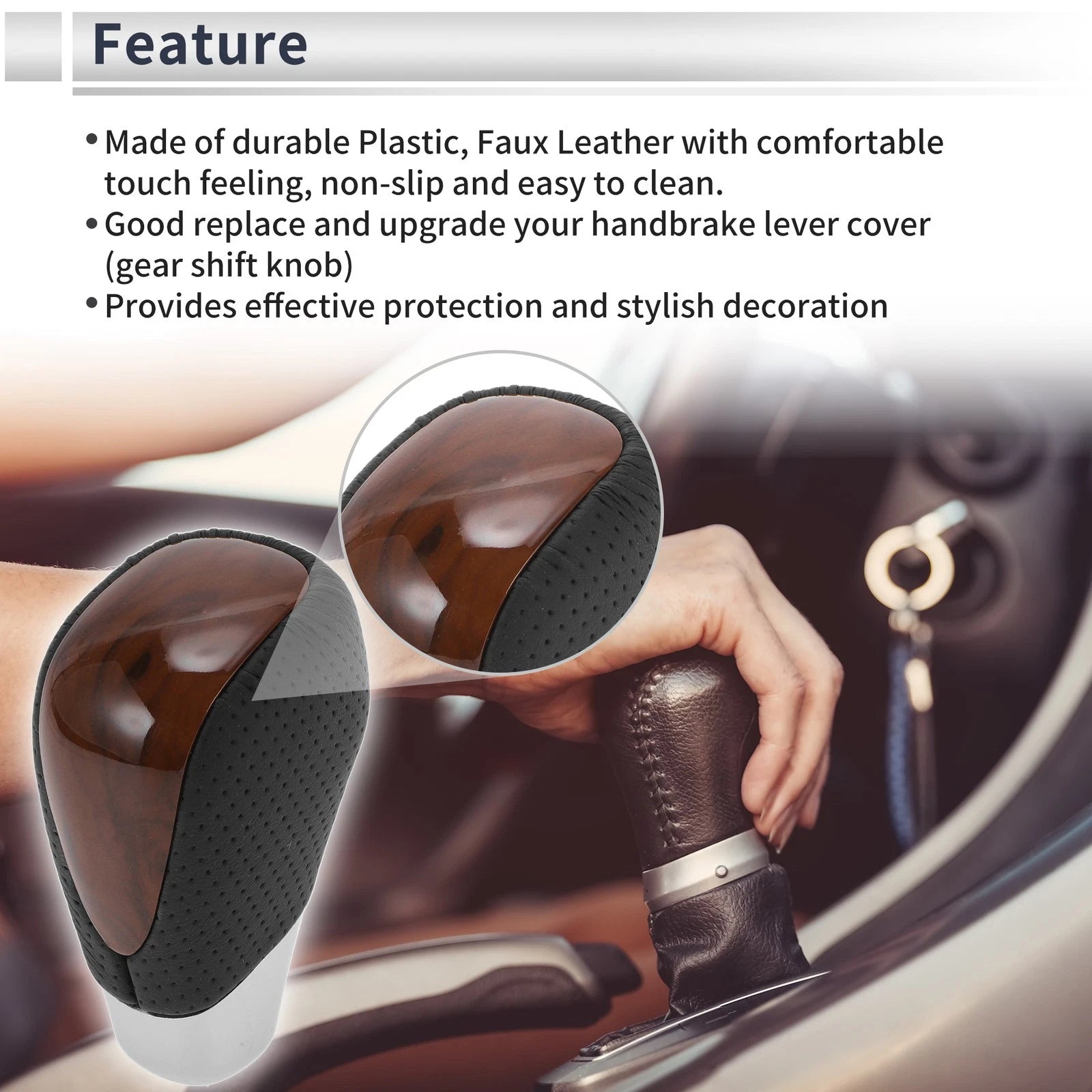 Gear Shift Knob Replacement for Toyota Alphard 200 Series (2011–2014) Faux Leather