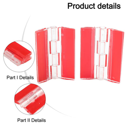 Set of 4 Clear Acrylic Hinges for Cabinets and Drawers
