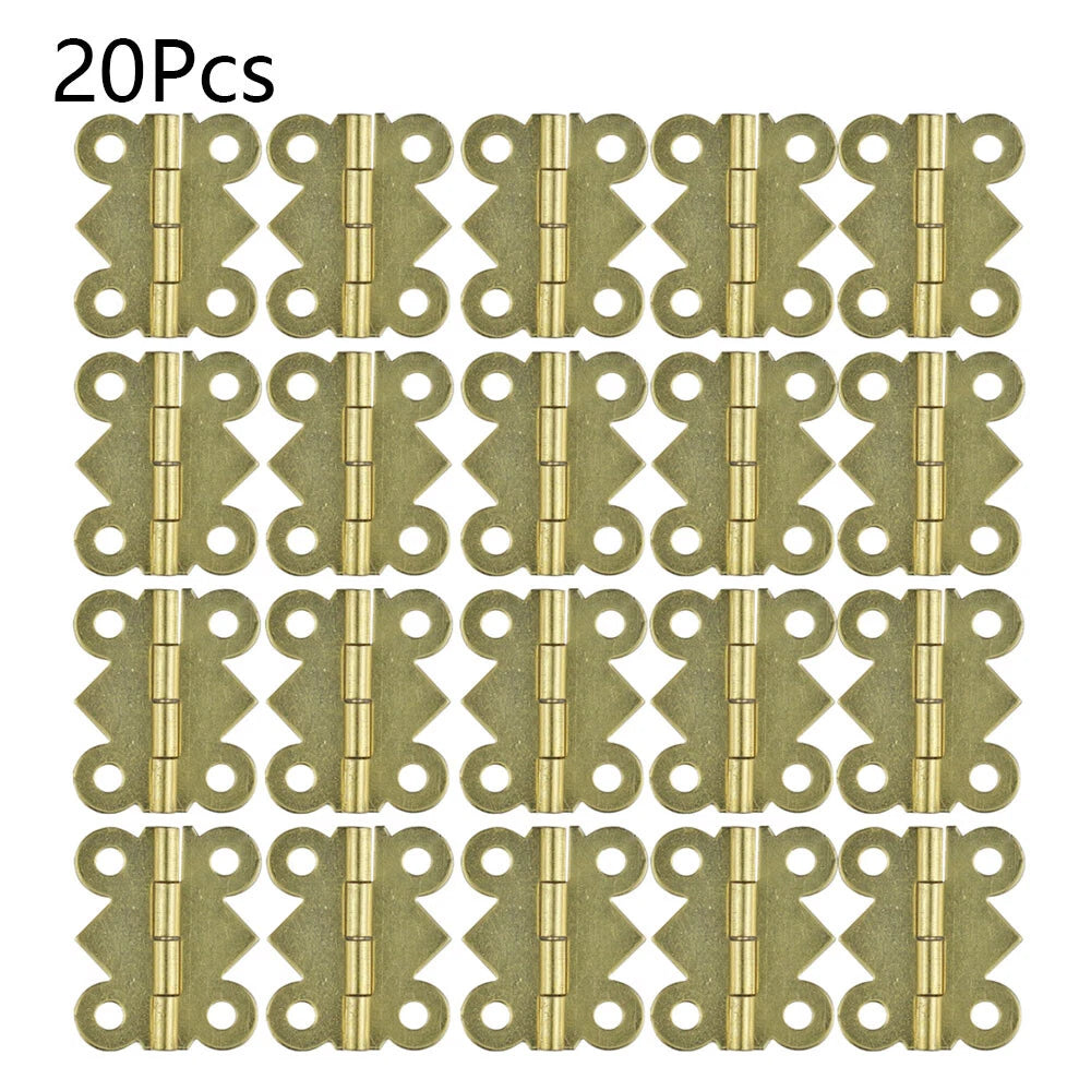 20Pcs Mini Hinge for Jewelry Chest Dollhouse Wine Music Box (No Year)