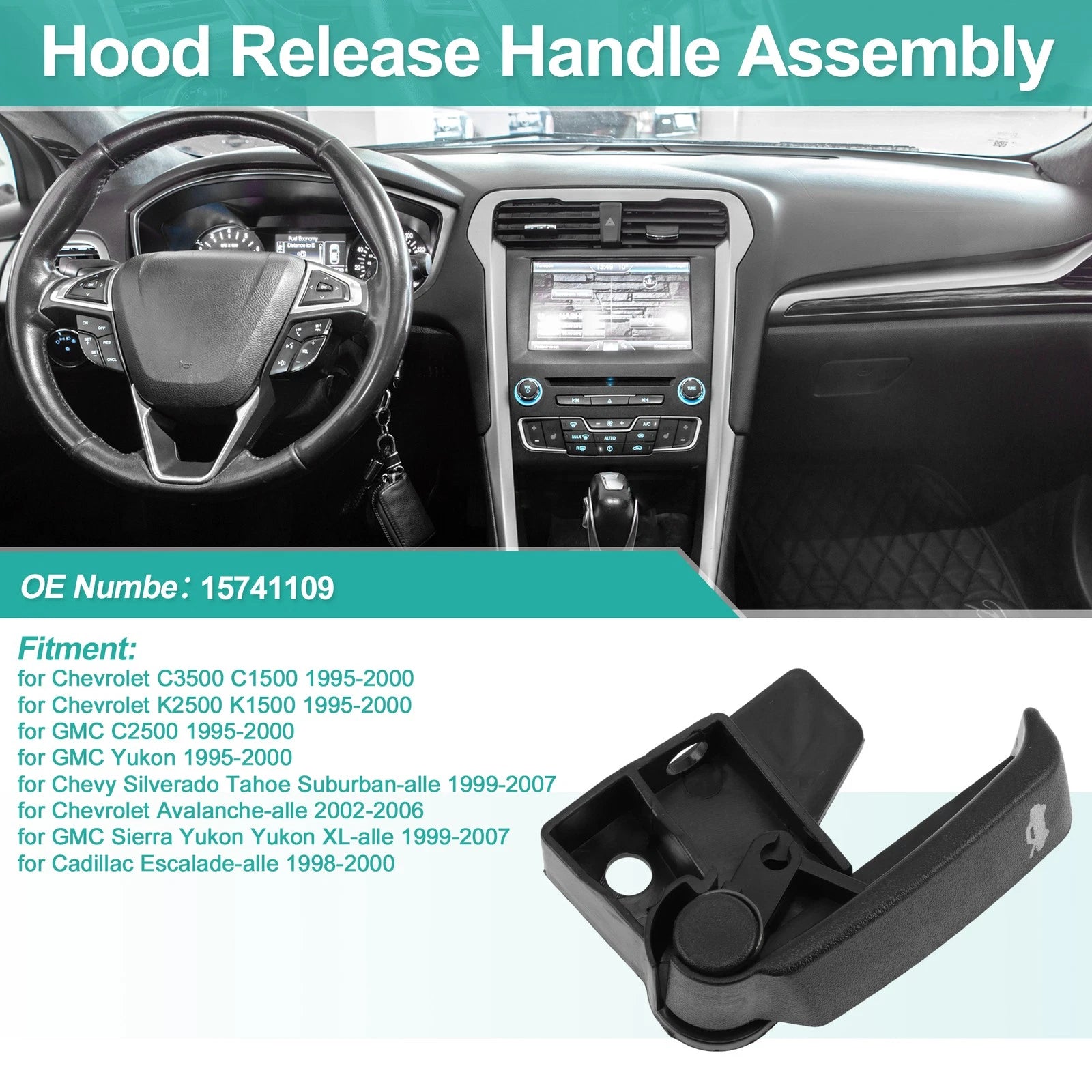 Hood Latch Release Handle for Chevrolet C1500 C3500 (1995–2000)