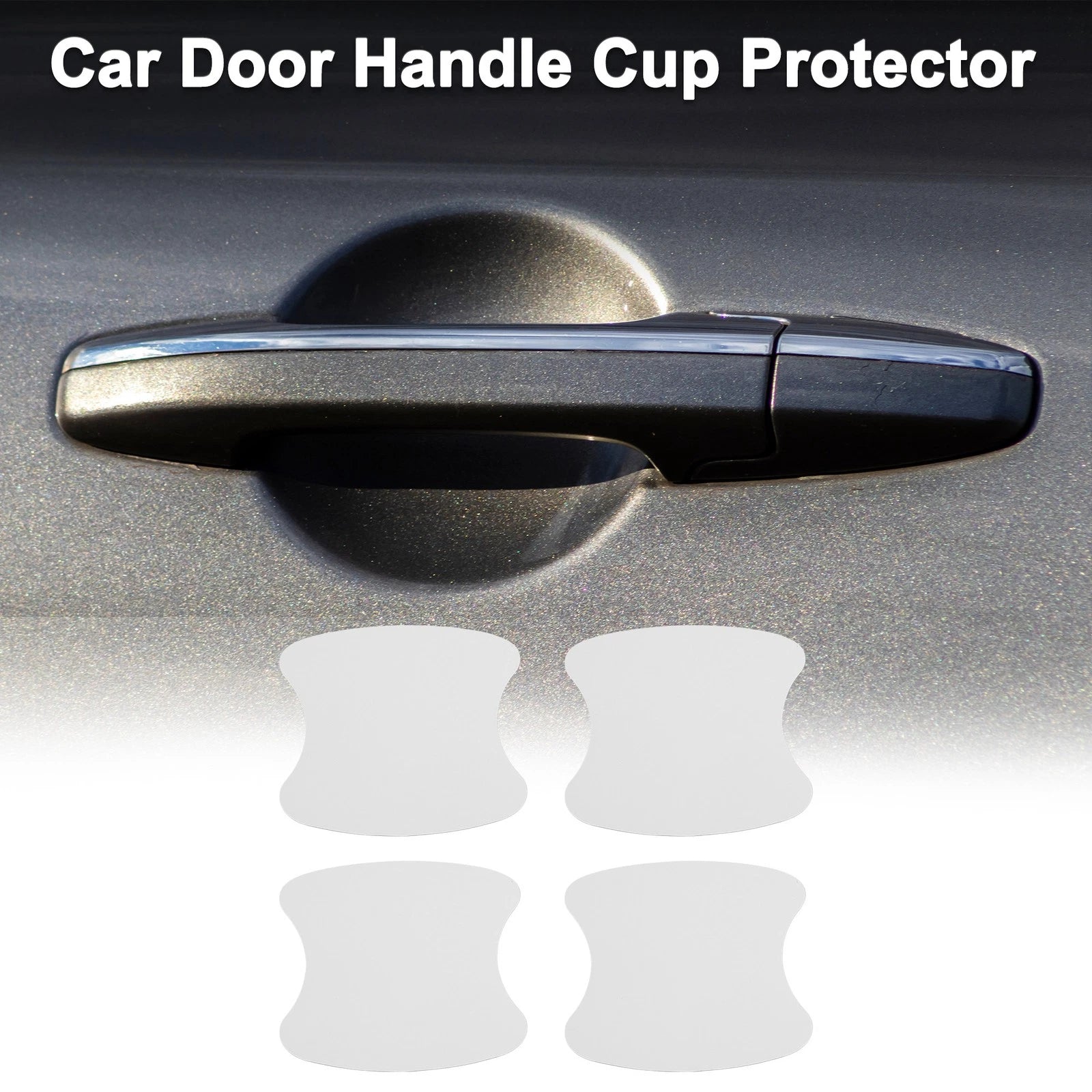 Car Door Handle Scratch Protector for Universal Vehicles (90x100mm, Matte White)
