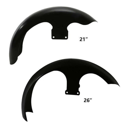 21" 26" Wheel Wrap Front Fender for Harley Touring Street Glide (Unpainted Black)