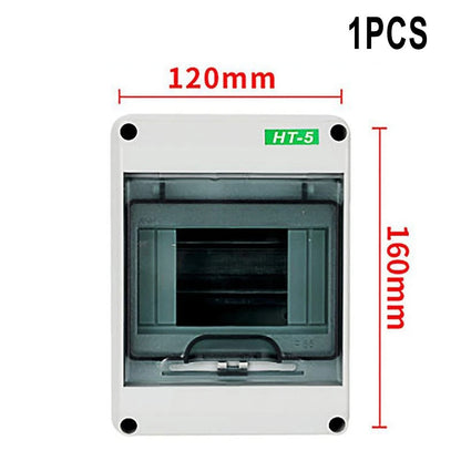 Fuse Switch Box IP65 Waterproof 2 Way 40A 30mA RCD Horizontal Row
