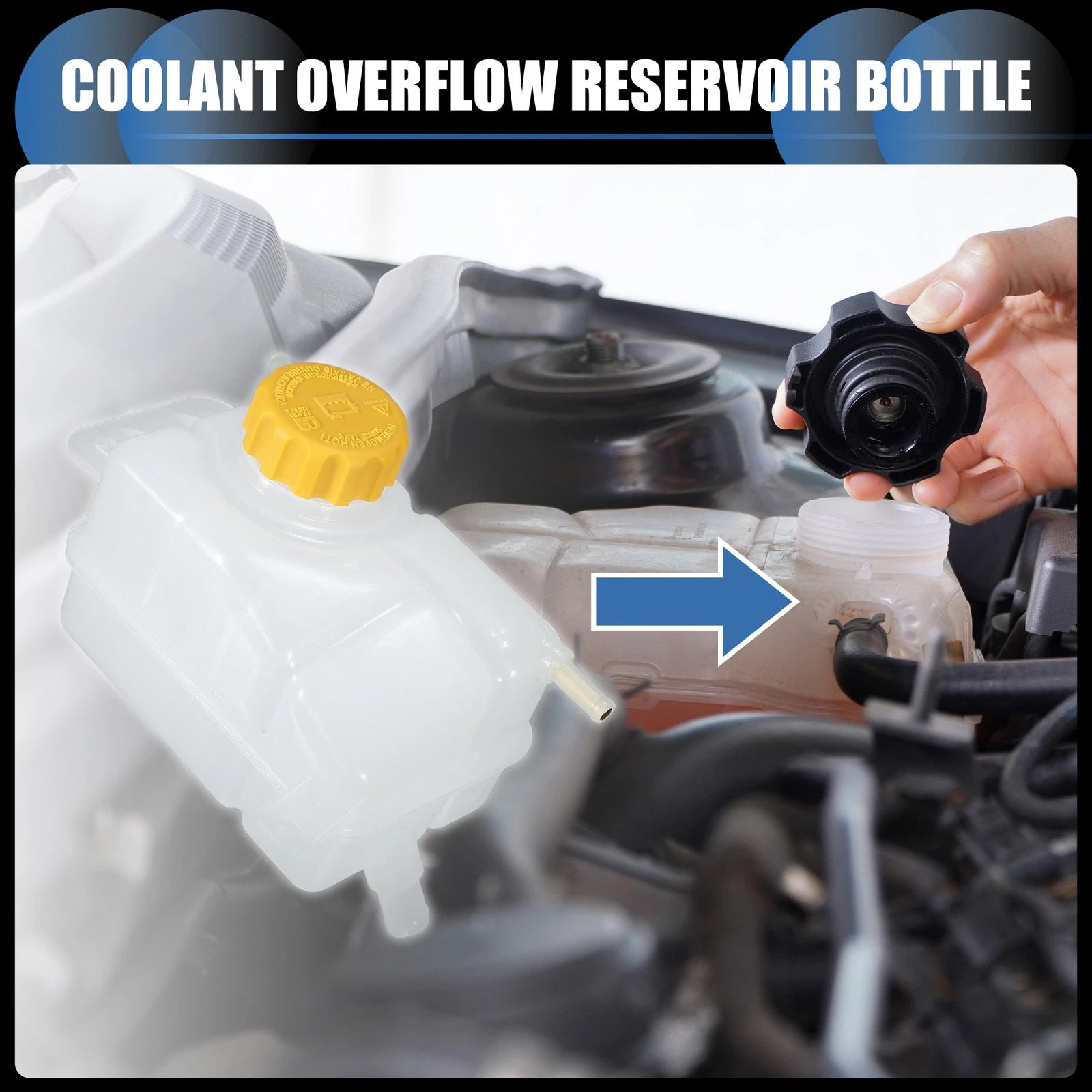 Coolant Expansion Overflow Tank With Cap Replacement for Chevrolet Aveo (2004–2011)